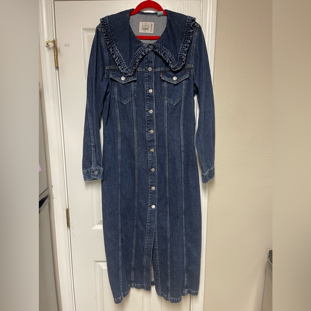 Ganni X Levi's Dark Indigo Cotton and Hemp Denim Dress